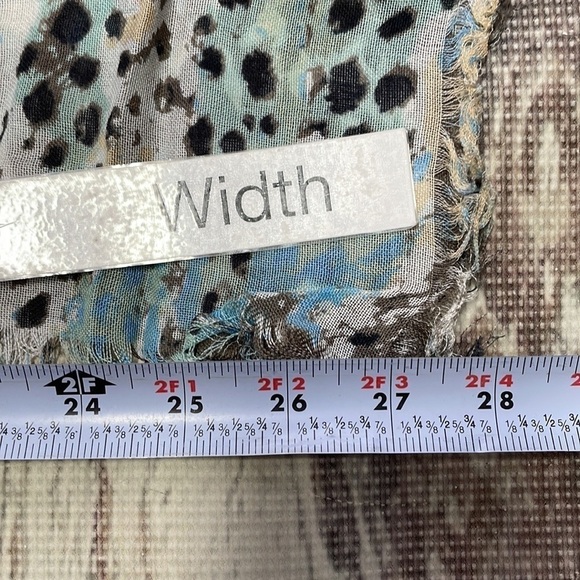 Celeste Blue Python Scarf NWT Lightweight Modal Cashmere Blend Tassles 40"" - Picture 8 of 9